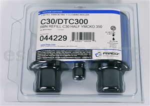 Fargo 044229 Ribbon YMCKO Half Panel Refil with Cleaning Roller - 350 img