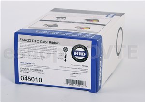 Fargo 045010 EZ YMCKOK Cartridge w/Cleaning Roller: Full-color ribbon,2 resin K panels,clear overlay - 200img