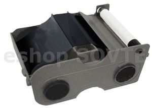 Fargo 045111 KO Cartridge w/Cleaning Roller: Premium black (K) and clear overlay panel - 500 images