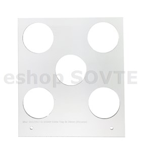 Manual Tray 12 cm square, 35 mm, 5 circles (Macaron)